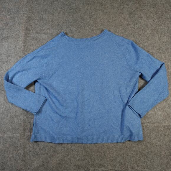 J. Jill Sweater Womens Medium Petite Crew Neck Knit Blue Soft Cozy Casual - Picture 5 of 9